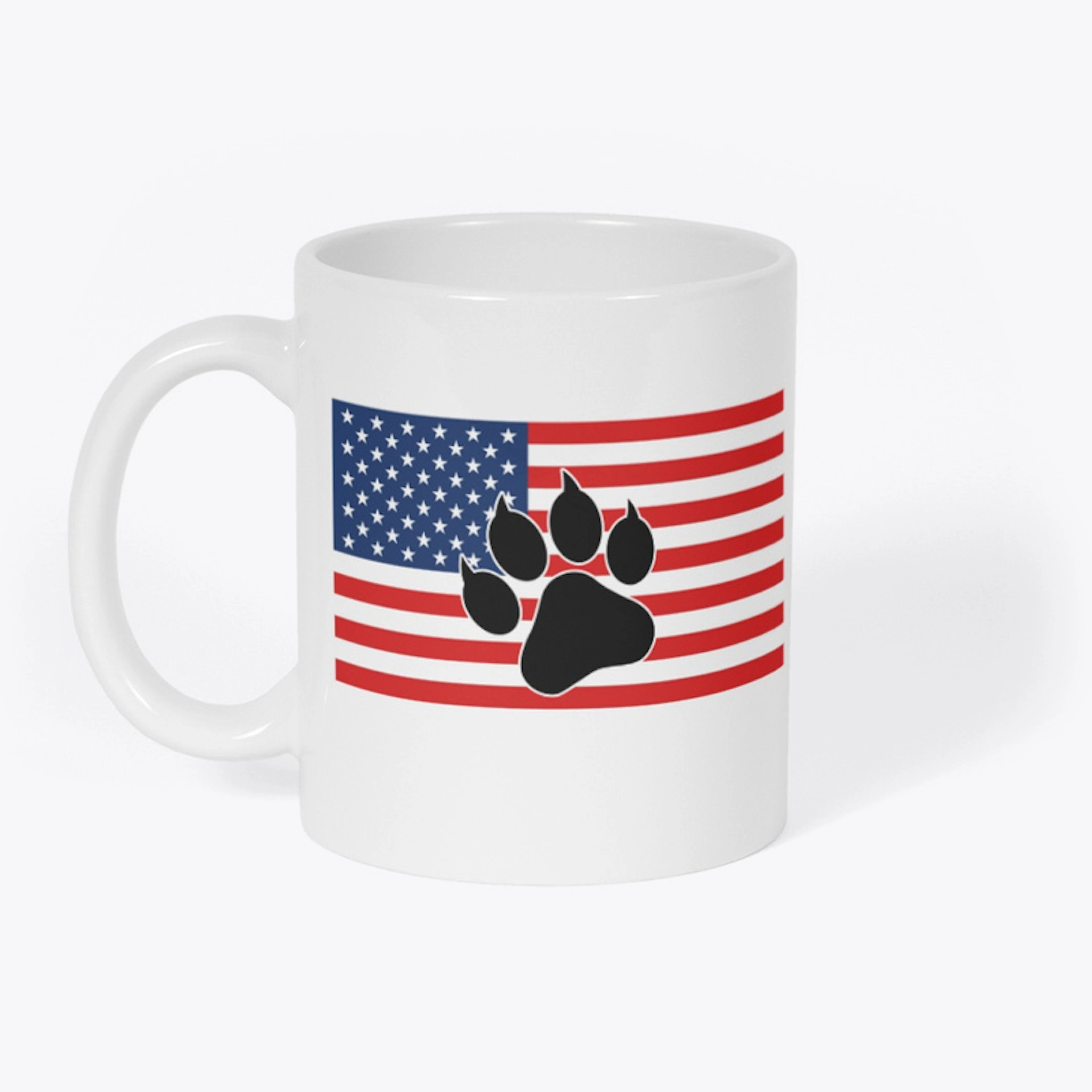 US Flag with Dog paw